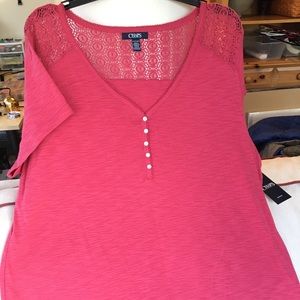 CHAPS WOMAN Crochet - Lace Touch Henley